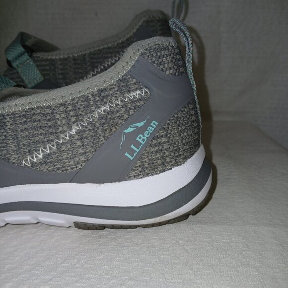 L.L. Bean women's Back Cove Mary Jane mesh adjustable strap shoe, gray, size 8 - Picture 5 of 9